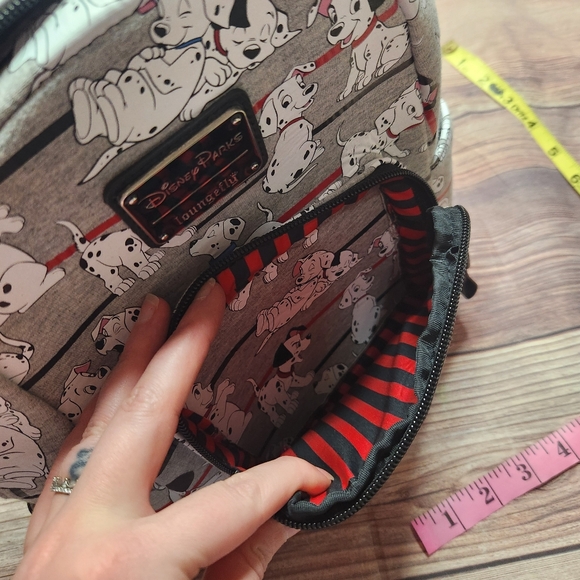 Disney Parks Loungefly Backpack 101 Dalmatians Gray Stripe - Picture 7 of 8